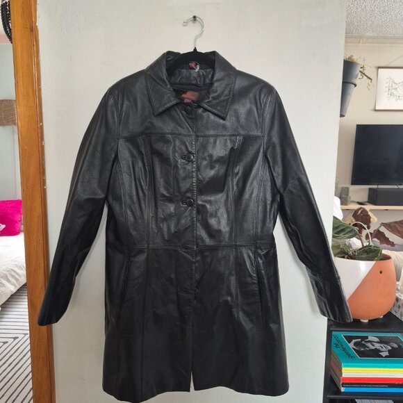 Leather jacket with removable liner - Picture 3 of 5